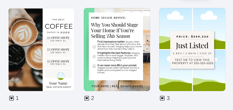 Instagram Post Collection Canva Real Estate Templates