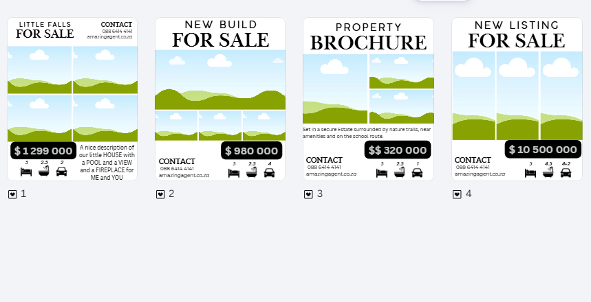 Set of 4 Classic Property Brochures Canva Real Estate Templates