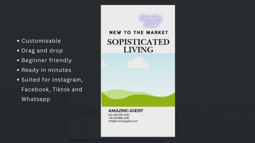 Coming Soon Video Sampler I Canva Templates for Real Estate